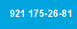 921 175-26-81 921 175-26-81